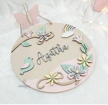 Porta Maternidade Safari em MDF Jardim Encantado Personalizado