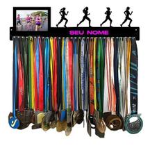 Porta Medalha Corrida Rua Fem Portaretrato P/até 100medalhas Cor Da Armação Preto Cor Preto