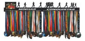 Porta Medalha Corrida Rua Masc Porta Retr P Até 200 Medalhas Cor Preto
