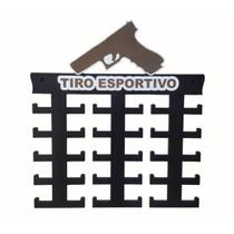 Porta medalha kit c/10 tiro esportivo 35x35 mdf preto