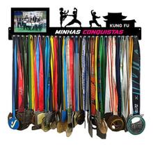 Porta Medalha Kung Fu Fem Porta Retrato P/até 100 Medalhas Porta Medalha Kung Fu Fem Porta Retrato P/até 100 Medalhas