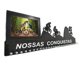Porta Medalha M Bike Casal Porta Retrato P/ Até 100 Medalhas