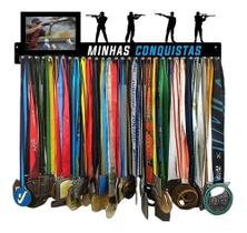 Porta Medalha Tiro Esportivo com Porta Retrato Para Até 100 Medalhas