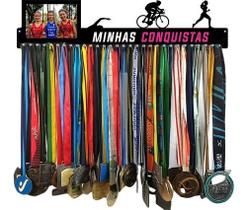Porta Medalha Triathlon Fem Portaretrato P Até 100 Medalhas