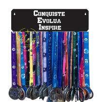 Porta medalhas conquiste evolua inspire quadro decorativo mdf