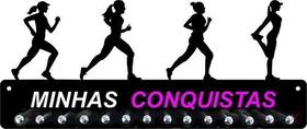 Porta Medalhas Corrida de Rua Feminino 34cm Comprimento