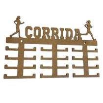 Porta medalhas corrida feminino mdf cru 30cmx20cm - Produto artesanal