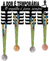 Porta Medalhas de Corrida Feminina - MDF 6mm na cor preta com Frase - Decora3dhome