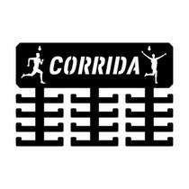 Porta Medalhas - Esporte CORRIDA MASCULINO - Preto com 24 suportes - Madeira MDF