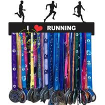 Porta Medalhas Esportivo CORRIDA MASCULINO I LOVE RUNNING em MDF Preto - BLESS ARTIGOS PERSONALISADO