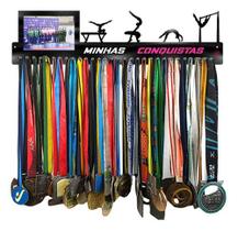 Porta Medalhas Ginástica Artistica com Porta Retrato 61cm Comprimento