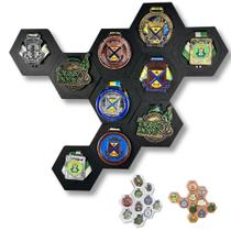 Porta medalhas Hexagonal Colmeia escolha seu kit