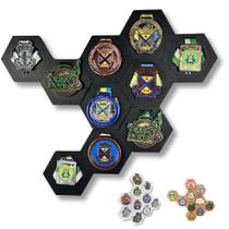 Porta medalhas Hexagonal Colmeia escolha seu kit