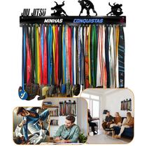 Porta Medalhas Jiu Jitsu Masculino com Porta Retrato