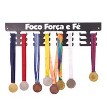 Porta Medalhas MDF Preto 24 Medalhas Foco Força e Fé Porta Medalhas MDF Preto 24 Medalhas Foco Força e Fé