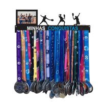 Porta Medalhas Tennis quadro com foto minhas conquistas 20 Ganchos