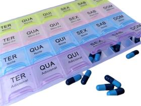 Porta Medicamento Comprimido Semanal Mensal Colorida Prático