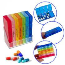 Porta Medicamentos 28 Compartimentos Caixa Organizadora Organizador De Comprimidos Diário e Semanal - Universal Vendas