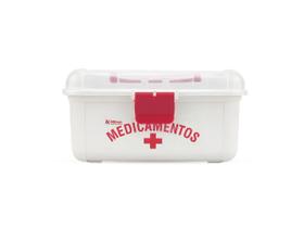 Porta Medicamentos Remédio Maleta Primeiros Socorros Pequena Com Alça de Transporte e Trava de Segurança