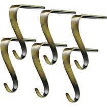 Porta-meias de Natal Boao Metal Mantel 6 peças de bronze