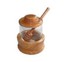 Porta Mel De Madeira e Vidro Ms Madeiras