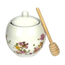 Porta Mel Meleira Le Jardin De Porcelana Pegador Bambu 350ml