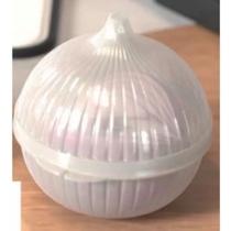 Porta metade alho e cebola de plástico transparente plasútil - porta condimento para cozinha