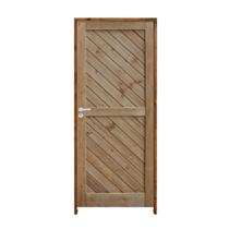 Porta Mexicana Diagonal Pinus 82 x 2.10 Batente Ecológico 11CM Fechadura Externa Lado Direito - Rodam Porta Mexicana Diagonal Pinus 82 x 2.10 Batente Ecológico 11CM Fechadura Externa Lado Direito - Rodam