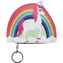 Porta Moedas Chaveiro Unicórnio Arco Iris Laranja Porta Moedas Chaveiro Unicórnio Arco Iris Laranja