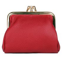 Porta-moedas Dopp Triple Frame Red Pebble Leather