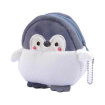 Porta-moedas Mini Pinguim De Pelúcia Feminino Com Zíper Para Chaveiro, Batons E Dinheiro