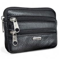 Porta Moedas Níquel Grande De Couro Com 3 Bolsos Porta Moedas Níquel Grande De Couro Com 3 Bolsos