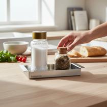 Porta Moedor de Sal e Pimenta em Inox 304 - Design Moderno e Funcional