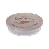 Porta Mortadela em Plástico Com Tampa Decorada Bege 750ml - Plasutil