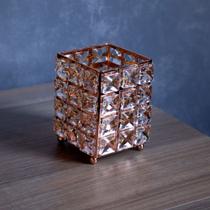 Porta Objeto Decorativo Dourado de Cobre 12x09x09cm - D'Rossi Porta Objeto Decorativo Dourado de Cobre 12x09x09cm - D'Rossi