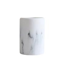 Porta objeto escova redondo marmorizado branco resina mart Porta objeto escova redondo marmorizado branco resina mart