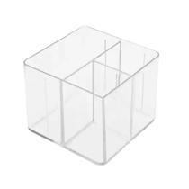 Porta objeto organizador de mesa com 3 divisórias Cristal