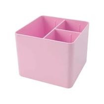 Porta objeto organizador de mesa com 3 divisórias Rosa Pastel