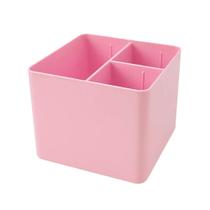 Porta Objetos com 3 Divisórias Rosa Pastel - Dello