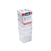 Porta objetos com 3 unidades - cristal - 6413.H - Dello Porta objetos com 3 unidades - cristal - 6413.H - Dello