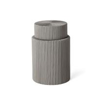 Porta Objetos com Tampa em Cimento Ripado Cinza 11,5 x 8cm