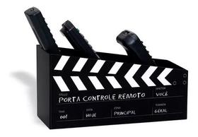 Porta Objetos Controles Remoto Aço Cinema Claquete Preto - Loja Dinka