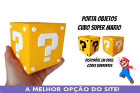 Porta Objetos Cubo Mario Amarelo Interrogação Power UP Envio Imediato
