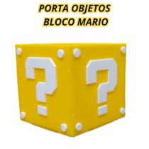 Porta Objetos Cubo Super Mario PowerUp Amarelo e Branco Presente Geek Gamers