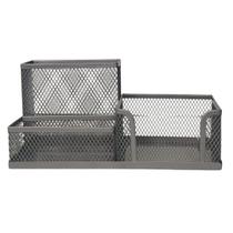 Porta Objetos de Metal Preto Cinza Organizador Mesa Moderno