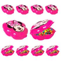 Porta objetos E Lanches da Minnie Disney Rosa Kit com 24 - Plasútil