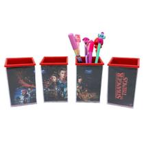 Porta Objetos Lápis Caneta Stranger Things Personagens Preto