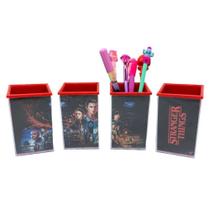 Porta Objetos Lápis Caneta Stranger Things Personagens Preto