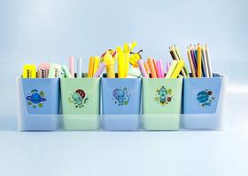 Porta objetos mundo da lua c/ 5 unidades verde e azul 2191.ss Dello