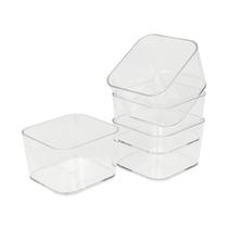 Porta objetos organizador pequeno cristal kit com 4 peças Dello